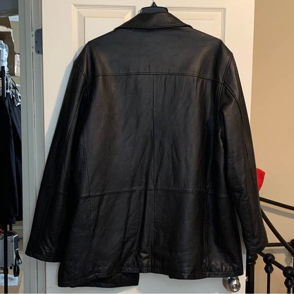 Linea Uomo 3/4 length lambskin leather black jacket, like new, rarely worn - Picture 3 of 10